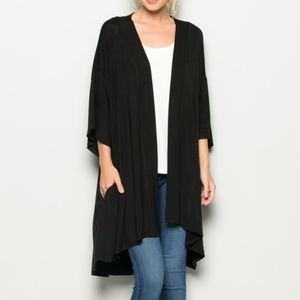 Black Drapey Kimono Cardigan